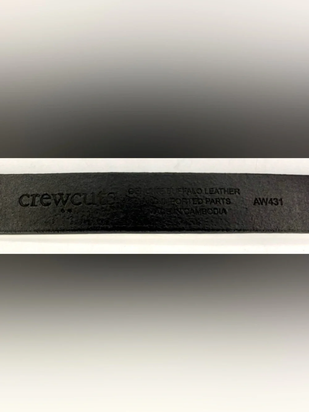 J Crew Crewcuts Kids Genuine Buffalo Leather Belt Black Silver Buckle Size XL